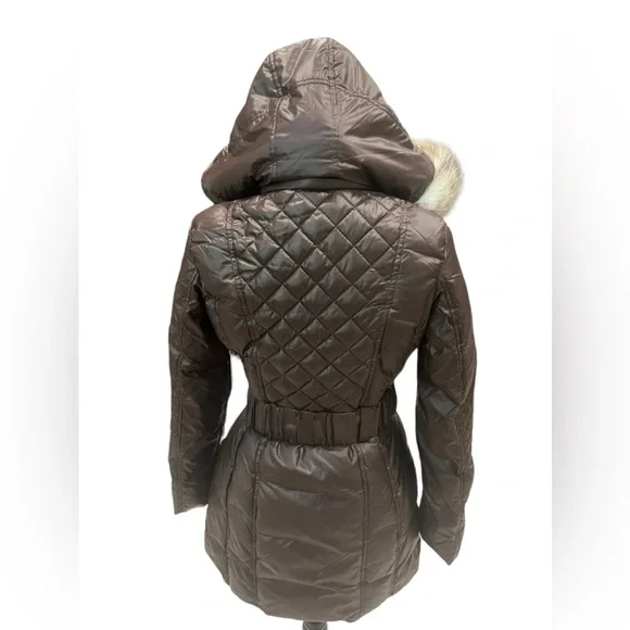 Laundry Puffer Hooded Jacket with Belt Bronze Extra Small